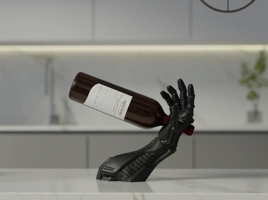 RoboPour - Futuristic Wine Holder Cyborg Arm