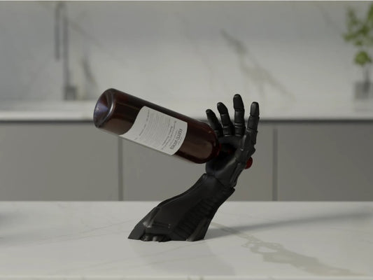 RoboPour - Futuristic Wine Holder Cyborg Arm